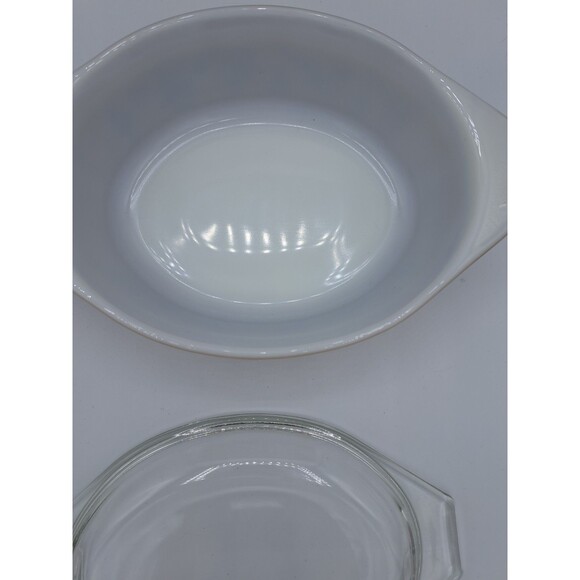 Pyrex Early American Oval Casserole Baking Dish With Lid 1.5 Qt Vintage # 043 - Picture 10 of 14